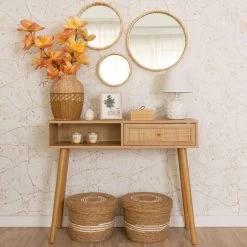 ESPEJO REDONDO NICOSIA RATÁN -Tienda De Decoración espejo redondo nicosia ratan 4