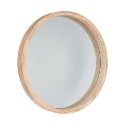 ESPEJO DE MADERA REDONDO SUSA 50CM -CASIKA