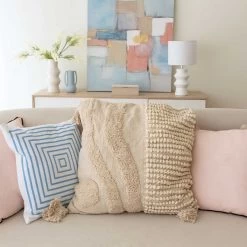 FUNDA COJÍN CORALINA ALGODÓN 60CM -Tienda De Decoración funda cojin coralina algodon 60cm 2