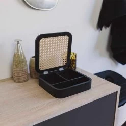 JOYERO NAÍM MADERA 19CM -Tienda De Decoración joyero naim madera negro 4