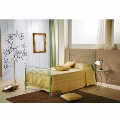 Cama De Una Hora Y Media En Hierro Forjado Verde Cobre Gabriella -Tienda De Decoración letto a una piazza e mezzo in ferro battuto verde rame gabriella 4