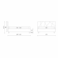 Cama Doble De Diseño Moderno Tapizada Con Caja Made In Italy - Ciottolino -Tienda De Decoración letto matrimoniale di design moderno imbottito con box made in italy ciottolino 4