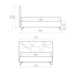 Cama Doble Tapizada Con Caja De Almacenamiento Made In Italy - Girasol -Tienda De Decoración letto matrimoniale imbottito con box contenitore made in italy girasole 12