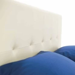 Cama Doble Tapizada Y Tapizada En Polipiel Made In Italy - Patos -Tienda De Decoración letto matrimoniale moderno con piedini in polipropilene made in italy patos 9