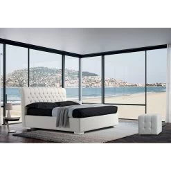 Cama Doble Moderna En Piel Sintética Con Contentiore - Ozzano -Tienda De Decoración letto matrimoniale moderno in ecopelle con contentiore ozzano 17