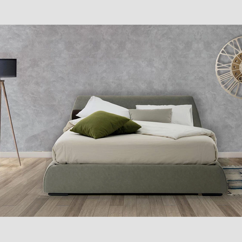 Cama Doble Moderna Con Caja En Tela O Ecopiel Made In Italy - Minerva 5 Cama Doble Moderna Con Caja En Tela O Ecopiel Made In Italy - Minerva - Imagen 3