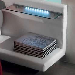 Cama Doble Redonda Con Revestimiento De Ecopiel, Diseño Made In Italy - Vesio -Tienda De Decoración letto rotondo matrimoniale rivestito in ecopelle di design made in italy vesio 9