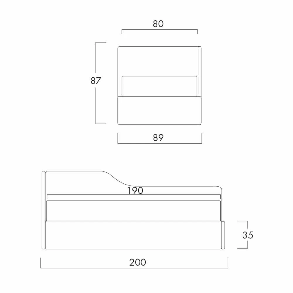 Letto Singolo Con Testiera Sagomata Y Pannello Laterale, Line8 Bolzan 8 Letto Singolo Con Testiera Sagomata Y Pannello Laterale, Line8 Bolzan - Imagen 6