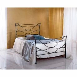 Cama Individual En Hierro Forjado Hydra, Calidad Hecha En Italia