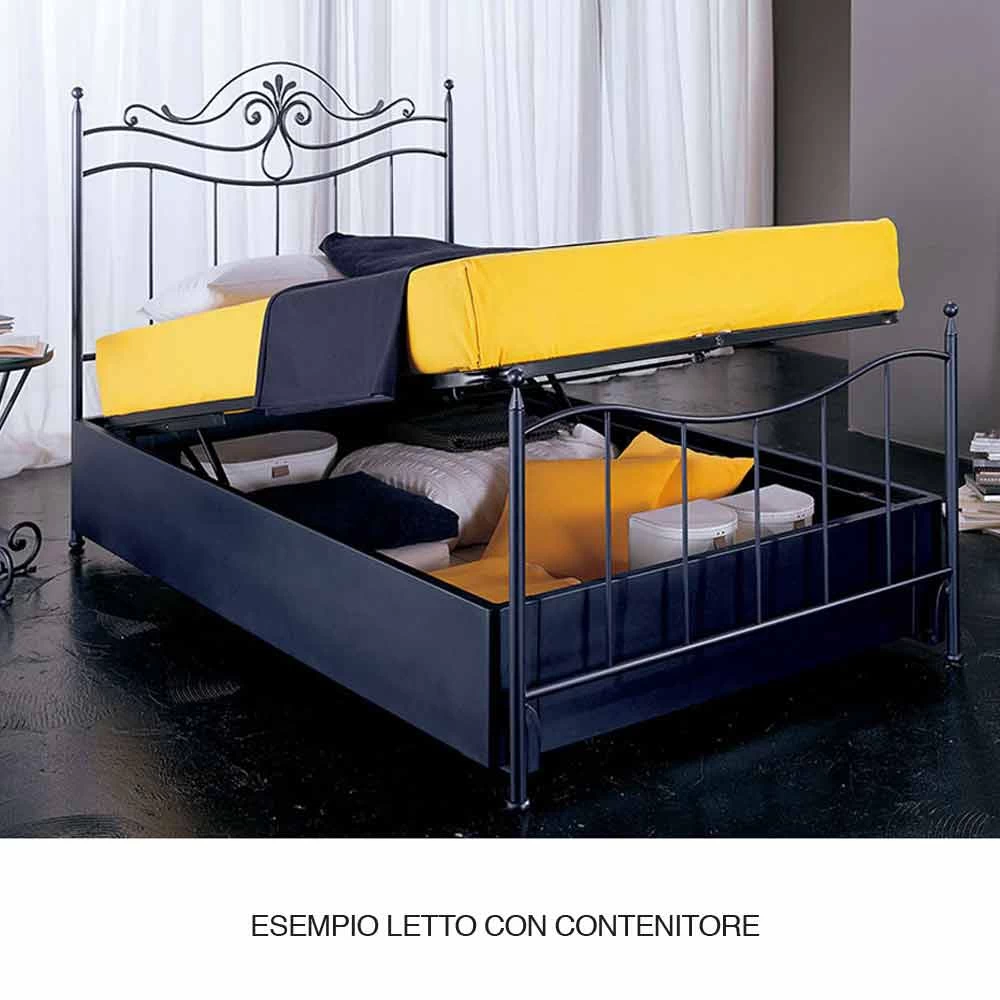 Cama Individual En Hierro Forjado Turquesa, Diseño Italiano 5 Cama Individual En Hierro Forjado Turquesa, Diseño Italiano - Imagen 3