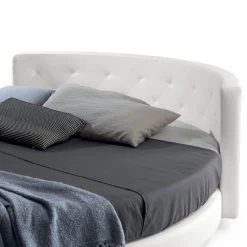 Cama Doble Redonda De Diseño Tapizada En Piel Sintética - Faenza -Tienda De Decoración letto tondo matrimoniale di design rivestito in ecopelle faenza 13
