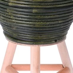 MACETERO ABRAMIO RATÁN 24X41CM 7 MACETERO ABRAMIO RATÁN 24X41CM -Tienda De Decoración macetero abramio ratan verde 41cm 2