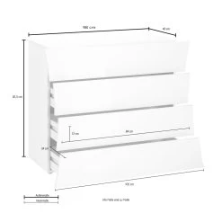 Cajón Móvil Blanco 4 Cajones Diseño En Madera Sostenible - Sabine -Tienda De Decoración mobile cassettiera bianca 4 cassetti design in legno sostenibile sabine 3