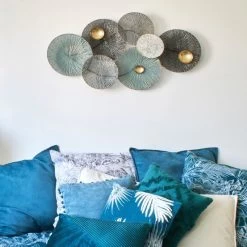 PANEL METÁLICO DECORATIVO CIRCLES 90CM - CASIKA -Tienda De Decoración panel metalico circles 90cm 2