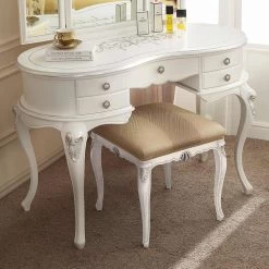 Peine De Maquillaje Clásico De Madera Con Espejo Made In Italy - Cambrige -Tienda De Decoración pettiniera trucco classica in legno con specchio made in italy cambrige 3