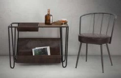 Sillón De Diseño De Estilo Industrial En Hierro Y Ecopiel - Pinny -Tienda De Decoración poltrona di design stile industrial in ferro e ecopelle pinny 4