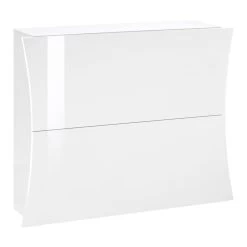 Zapatero Blanco Brillante 2 Puertas En Madera Sostenible Diseño Arcato - Sabine