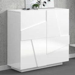 Zapatero Interior Con 2 Puertas De Melamina Made In Italy - Naditza -Tienda De Decoración scarpiera da interno con 2 ante in melaminico made in italy naditza