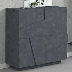 Zapatero Interior Con 2 Puertas De Melamina Made In Italy - Naditza -Tienda De Decoración scarpiera da interno con 2 ante in melaminico made in italy naditza 4