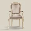 Cabecera De La Silla De Mesa En Madera Tapizada En Tela Made In Italy - Majestad -Tienda De Decoración sedia capotavola in legno rivestita in tessuto made in italy majesty