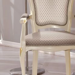 Cabecera De La Silla De Mesa En Madera Tapizada En Tela Made In Italy - Majestad -Tienda De Decoración sedia capotavola in legno rivestita in tessuto made in italy majesty 2