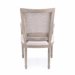 Silla Clásica Con Reposabrazos En Madera De Fresno Y Tela Homemotion - Merengue -Tienda De Decoración sedia classica con braccioli in legno di frassino e tessuto homemotion meringa 2