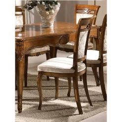 Silla Clásica Tapizada En Madera De Nogal O Blanca Made In Italy - Caligola -Tienda De Decoración sedia classica imbottita in legno noce o bianco made in italy caligola 2