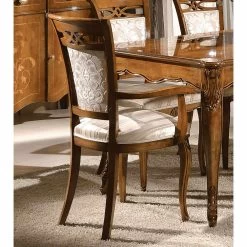Silla Clásica Tapizada En Madera De Nogal O Blanca Made In Italy - Caligola -Tienda De Decoración sedia classica imbottita in legno noce o bianco made in italy caligola 3