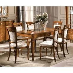 Silla Clásica Tapizada En Madera De Nogal O Blanca Made In Italy - Caligola -Tienda De Decoración sedia classica imbottita in legno noce o bianco made in italy caligola 4