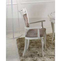 Silla Clásica Tapizada En Madera De Nogal O Blanca Made In Italy - Caligola -Tienda De Decoración sedia classica imbottita in legno noce o bianco made in italy caligola 5