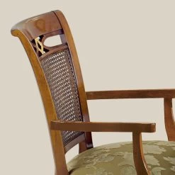 Silla Clásica De Madera De Nogal Con Asiento Acolchado Made In Italy - Barroco -Tienda De Decoración sedia classica in legno noce con seduta imbottita made in italy baroque 5