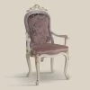 Silla Clásica Madera Blanca Y Tapizado En Tela Made In Italy - Barroco -Tienda De Decoración sedia classica legno bianco e tessuto imbottito made in italy baroque 4