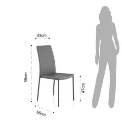 Silla De Cocina Apilable Tapizada En Piel Sintética, 4 Piezas - Adelmo -Tienda De Decoración sedia cucina impilabile rivestita in pelle sintetica 4 pezzi adelmo 13