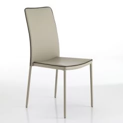 Silla De Cocina Apilable Tapizada En Piel Sintética, 4 Piezas - Adelmo -Tienda De Decoración sedia cucina impilabile rivestita in pelle sintetica 4 pezzi adelmo 7