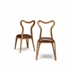 Silla De Comedor De Diseño Moderno En Madera Y Cuero, L.41xp.46 Cm, Carol -Tienda De Decoración sedia da pranzo design moderno in legno e pelle l 41xp 46 cm carol 3