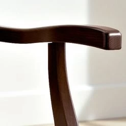 Respaldo De Silla De Madera Decorado Con Reposabrazos Asiento En Tela - Eliane -Tienda De Decoración sedia in legno schienale decorato con braccioli seduta in tessuto eliane 3