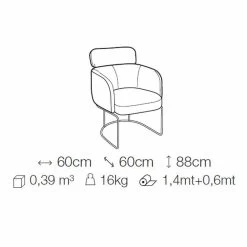 Silla De Tela Con Estructura De Metal Negro De Lujo Made In Italy - Cocoa -Tienda De Decoración sedia in tessuto con struttura in metallo nero di lusso made in italy cacao 10