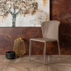 Silla De Estar Moderna Completamente Cubierta En Imitación De Cuero, 4 Piezas -Tienda De Decoración sedia living moderna completamente rivestita in similpelle accadia 4 pezzi 4