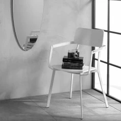 Silla Moderna De Madera Con Estructura De Metal Pintado, 4 Piezas - Habibi -Tienda De Decoración sedia moderna in legno con struttura in metallo verniciato 4 pezzi habibi 2