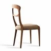Silla Moderna En Nogal Canaletto Macizo Y Asiento Tapizado, Gemma -Tienda De Decoración sedia moderna in noce massello canaletto e seduta imbottita gemma 7