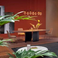 Silla Moderna De Cuero Con Patín Made In Italy - Itala Si -Tienda De Decoración sedia moderna in pelle con base a slitta made in italy itala si 14