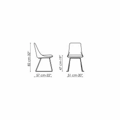 Silla Moderna De Cuero Con Patín Made In Italy - Itala Si -Tienda De Decoración sedia moderna in pelle con base a slitta made in italy itala si 15