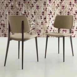 Silla De Comedor En Ecopiel Y Metal Made In Italy, 2 Piezas - Selenio -Tienda De Decoración sedia per sala da pranzo in ecopelle e metallo made in italy 2 pezzi selenio 1