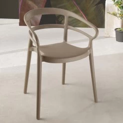 Silla De Cocina Apilable De Polipropileno Con Reposabrazos 2 Piezas - Arale