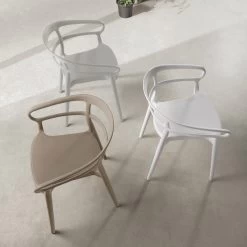 Silla De Cocina Apilable De Polipropileno Con Reposabrazos 2 Piezas - Arale -Tienda De Decoración sedia per sala pranzo in polipropilene impilabile design 2 pezzi arale 4