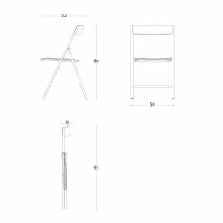 Silla Plegable De Metal Y Asiento Y Respaldo En Madera De Roble 2 Piezas - Roberta -Tienda De Decoración sedia pieghevole metallo e seduta e schienale legno rovere 2 pezzi roberta 5