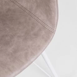 Silla Sillón En Acero Blanco O Negro Y Cuero Ecológico Vintage - Gongo -Tienda De Decoración sedia poltroncina in acciaio bianco o nero ed ecopelle vintage gongo 10