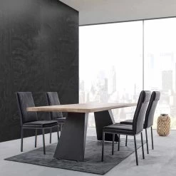 Silla Tapizada En Polipiel Efecto Vintage 4 Piezas Homemotion - Irama -Tienda De Decoración sedia rivestita in similpelle effetto vintage 4 pezzi homemotion irama 2