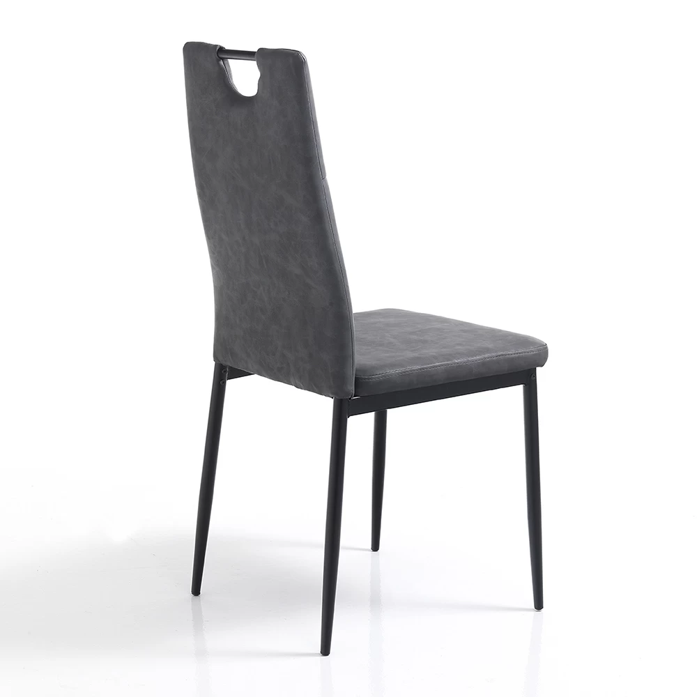 Silla De Comedor En Cuero Sintético Envejecido 4 Piezas - Cassandra 5 Silla De Comedor En Cuero Sintético Envejecido 4 Piezas - Cassandra - Imagen 3