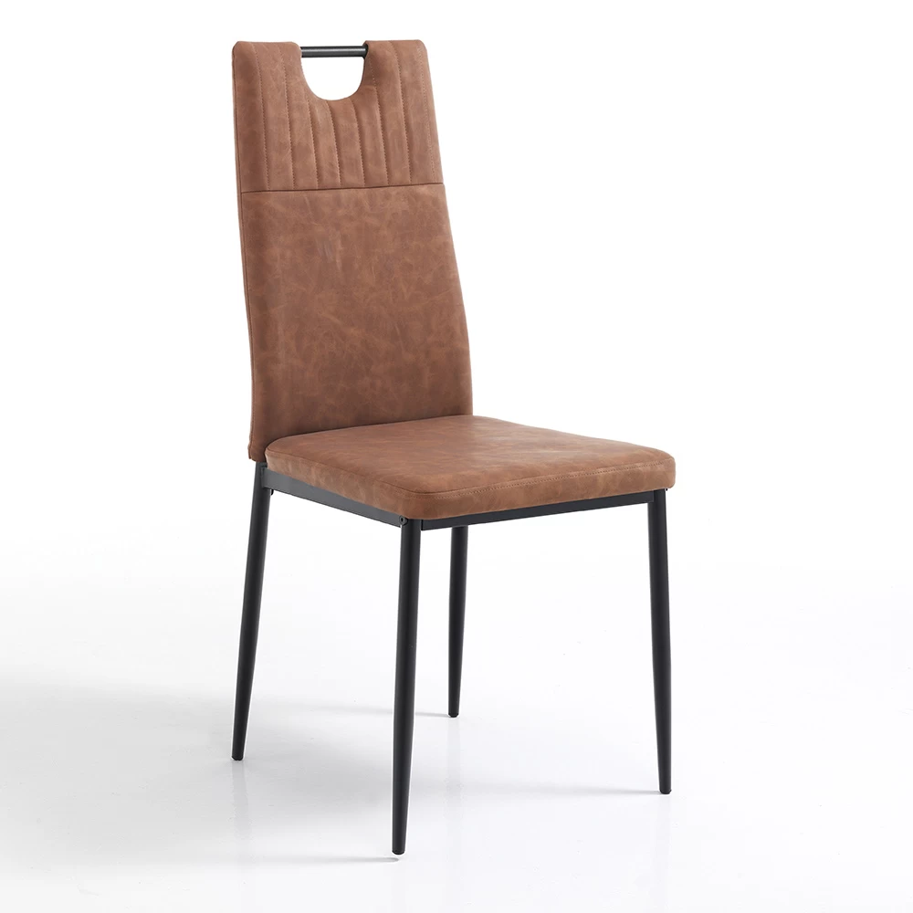 Silla De Comedor En Cuero Sintético Envejecido 4 Piezas - Cassandra 7 Silla De Comedor En Cuero Sintético Envejecido 4 Piezas - Cassandra - Imagen 5